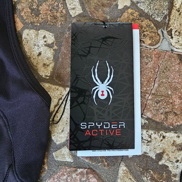 Spyder Active Black Racerback Tank Top Moisture-Wicking 4-Way Stretch Fabric Med - Picture 7 of 11